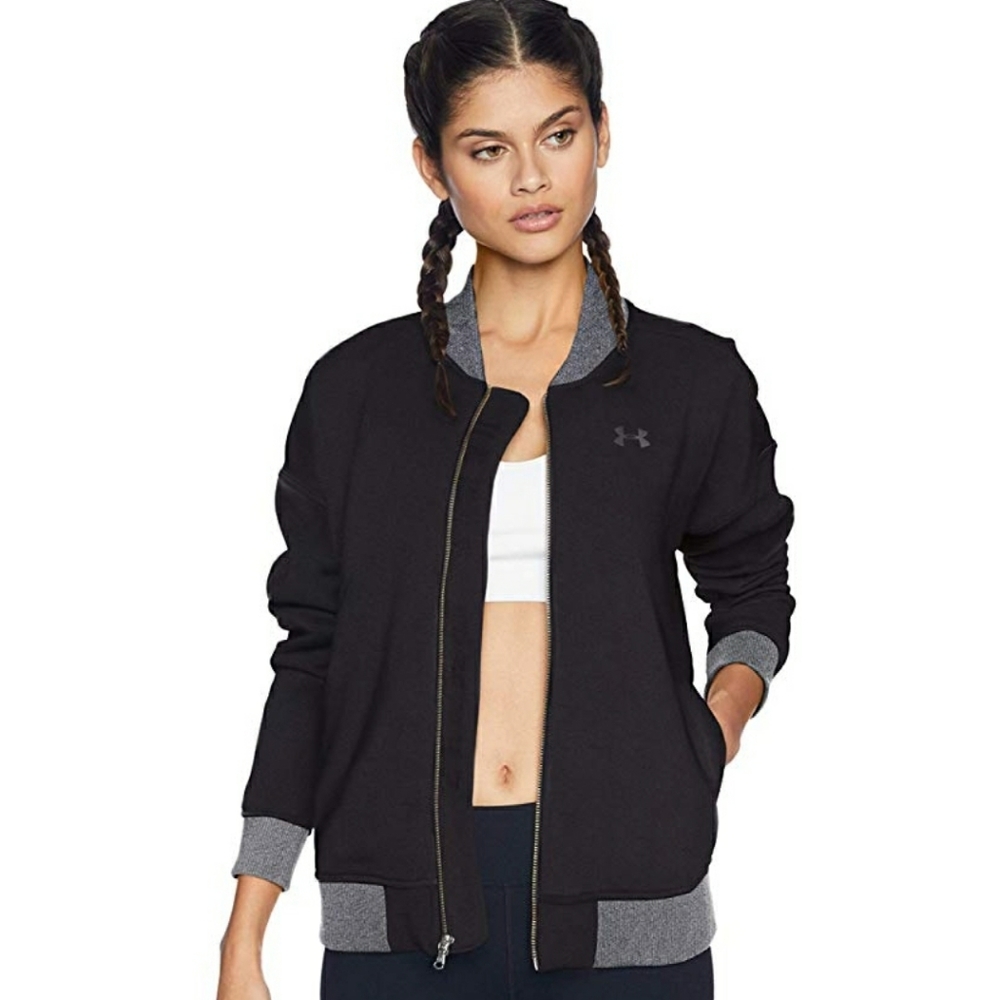 Women's Threadborne Fleece Bomber Black